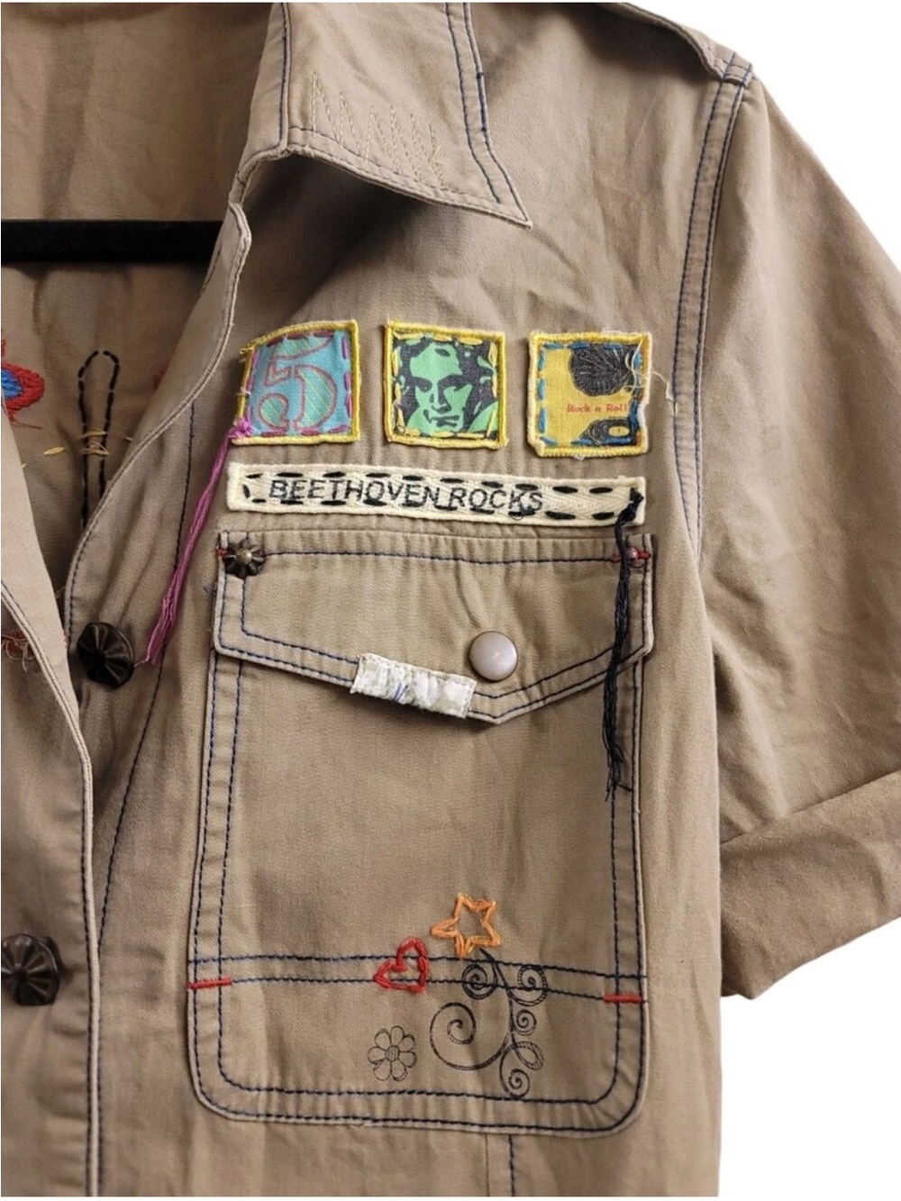 Double D Ranch Vintage
Roll Over Beethoven Tan
Patchwork Short-Sleeve Dress S - Picture 7 of 14